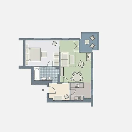 Kaiservillen - Mit 1 Schlafzimmer Und Balkon D134 Apartmán